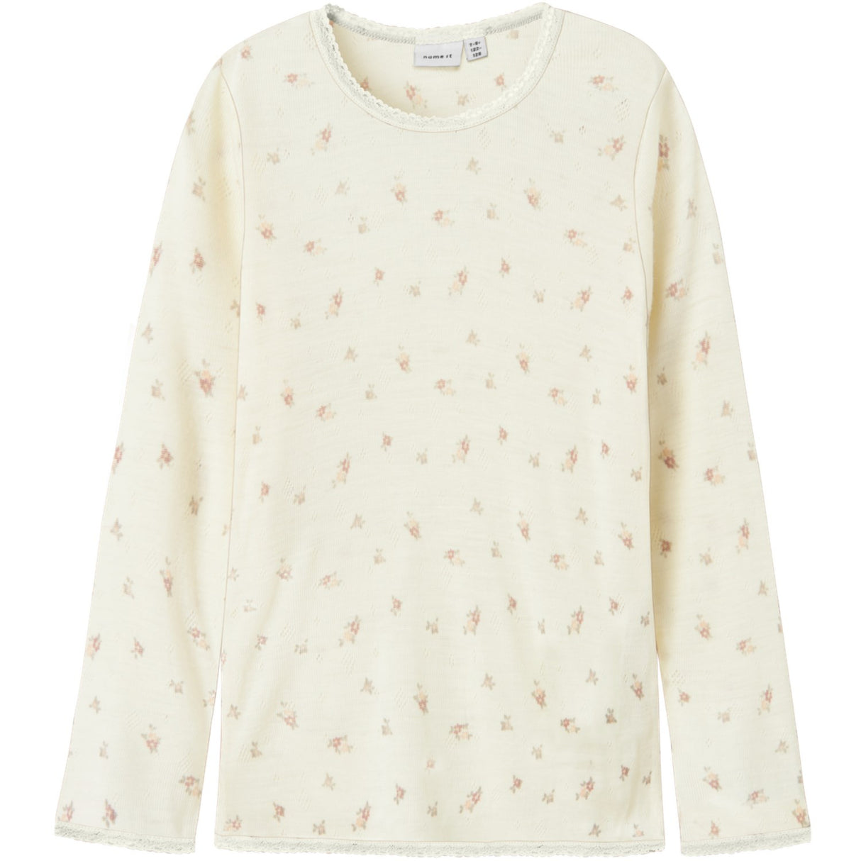 Name It Snow White Small Flowers Nkfwang Uld Needle Ls Top