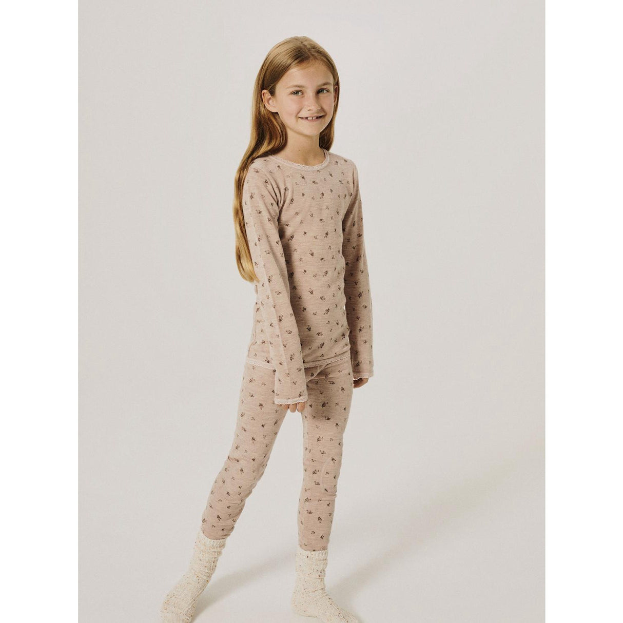 Name It Shadow Gray Small Flowers Nkfwang Uld Needle Ls Top