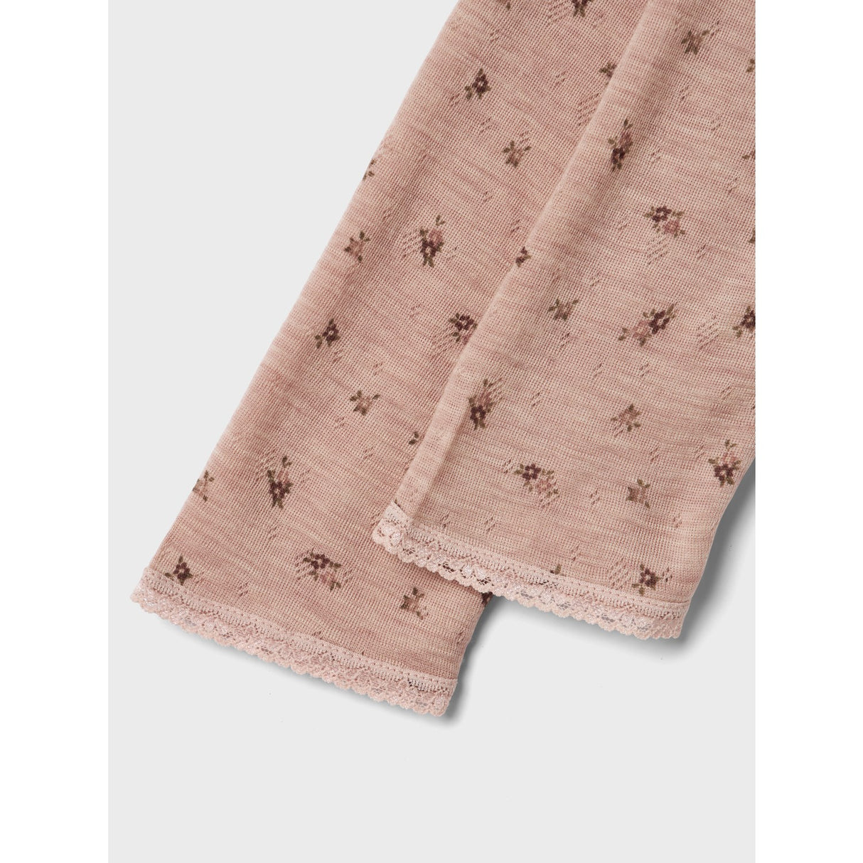 Name It Shadow Gray Small Flowers Nkfwang Uld Needle Leggings