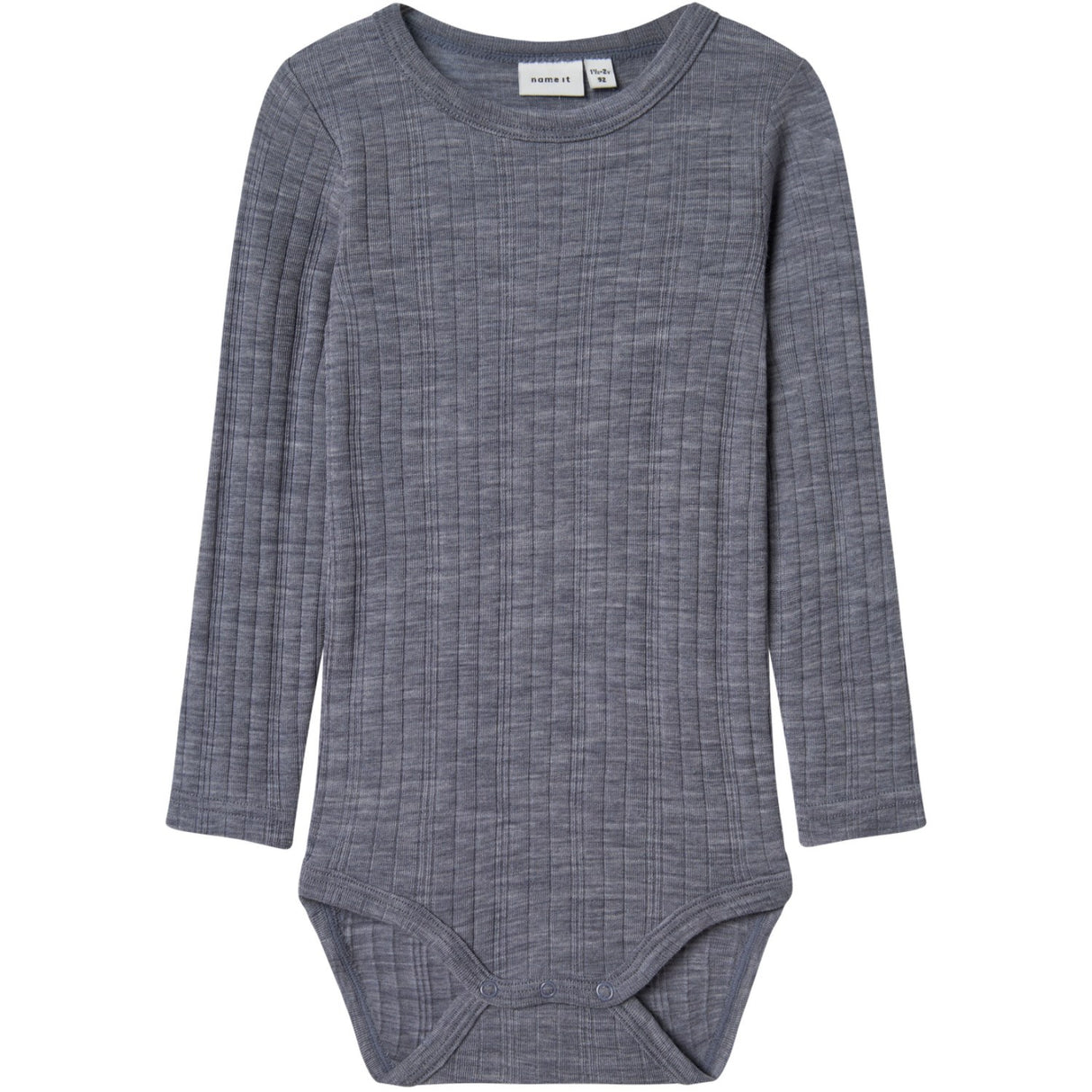 Name It Folkstone Gray Nmmwang Uld Needle Ls Body Solid