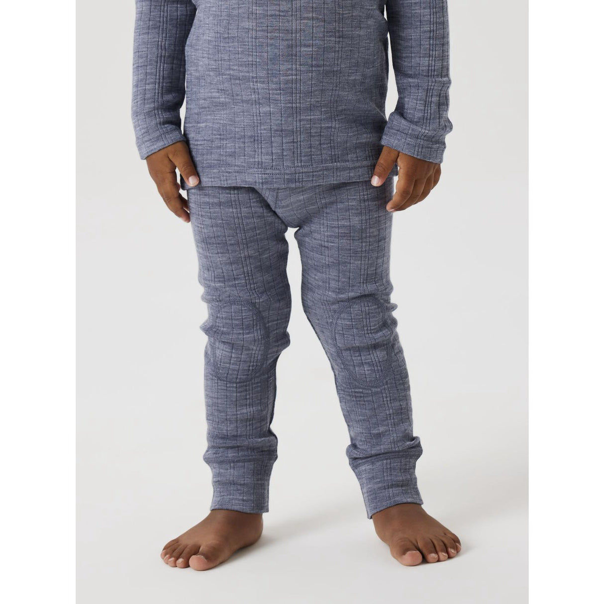 Name It Folkstone Gray Nmmwang Uld Needle Long Johns Solid Noos