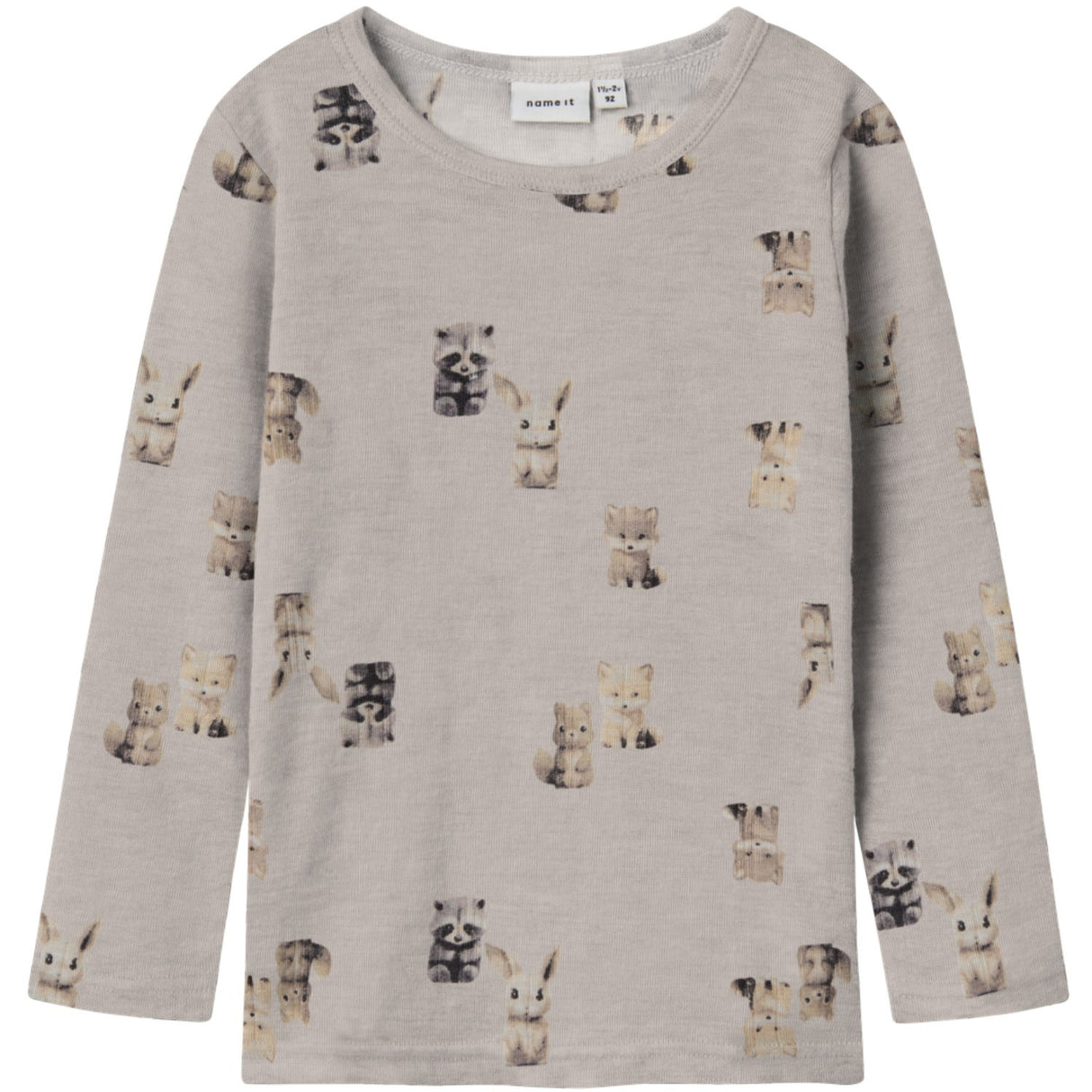 Name It Nacreous Cloud Forest Animals Nmmwang Uld Rib Ls Top Aop