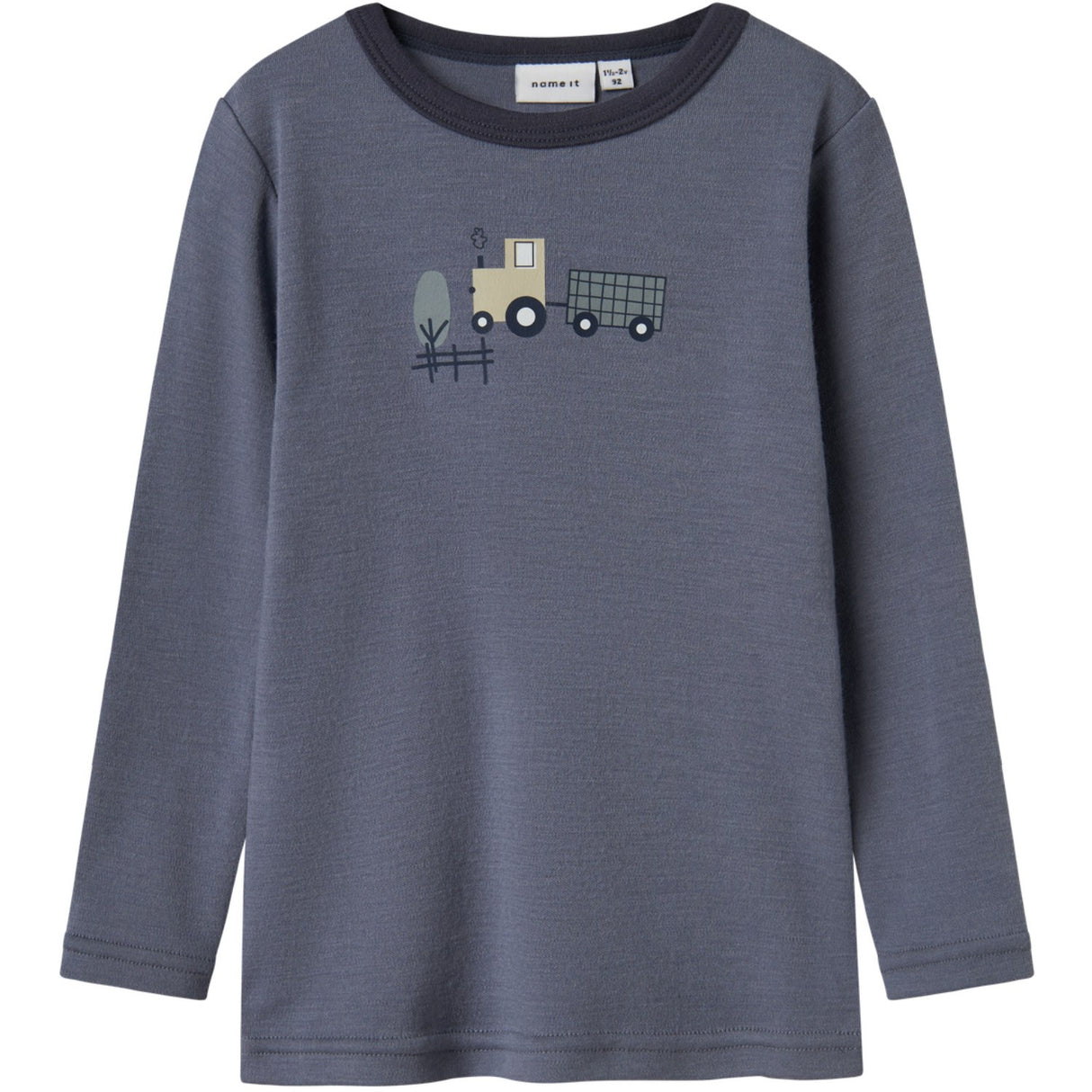 Name It Folkstone Gray Tractor Nmmwillit Uld Ls Top