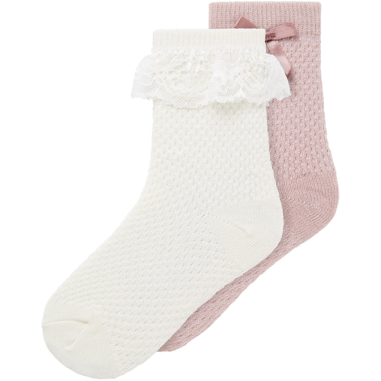 Name It Snow White Nmfwakma Wo/Bl Structure 2P Strømper