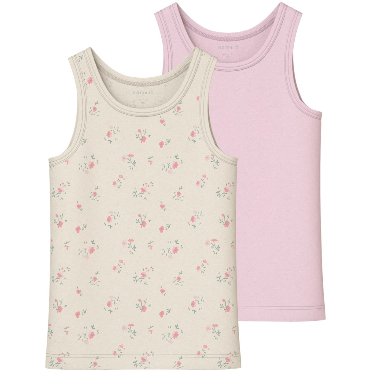Name It Turtledove Nmftank Top 2P Flower Noos