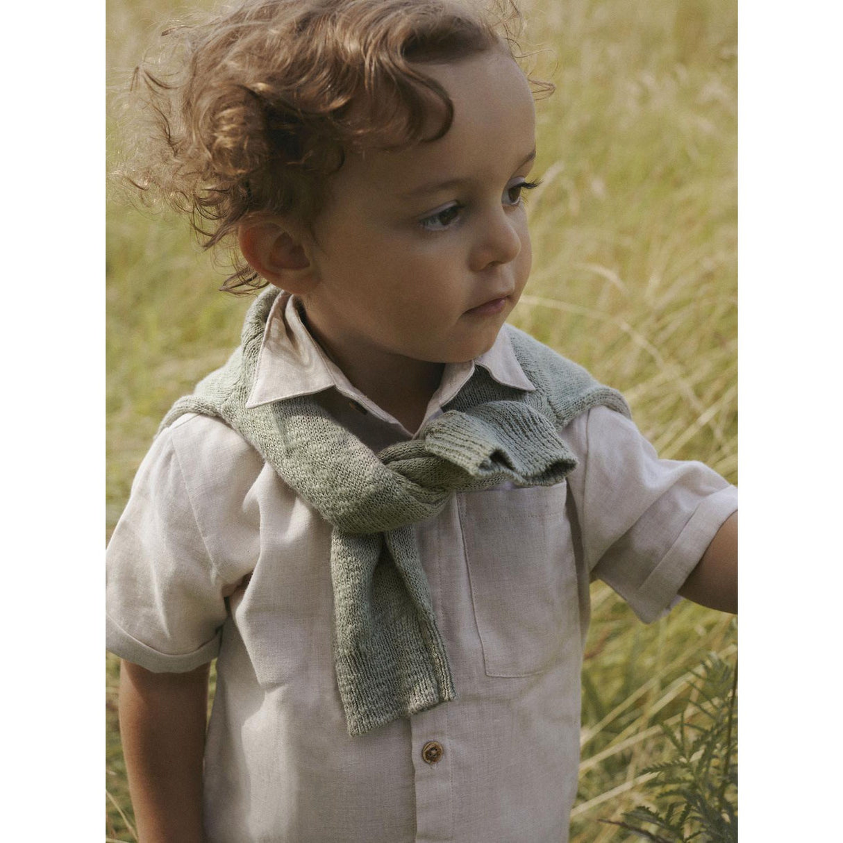 Lil'Atelier Bleached Sand Nmmtarou Ss Loose Skjorte Lil