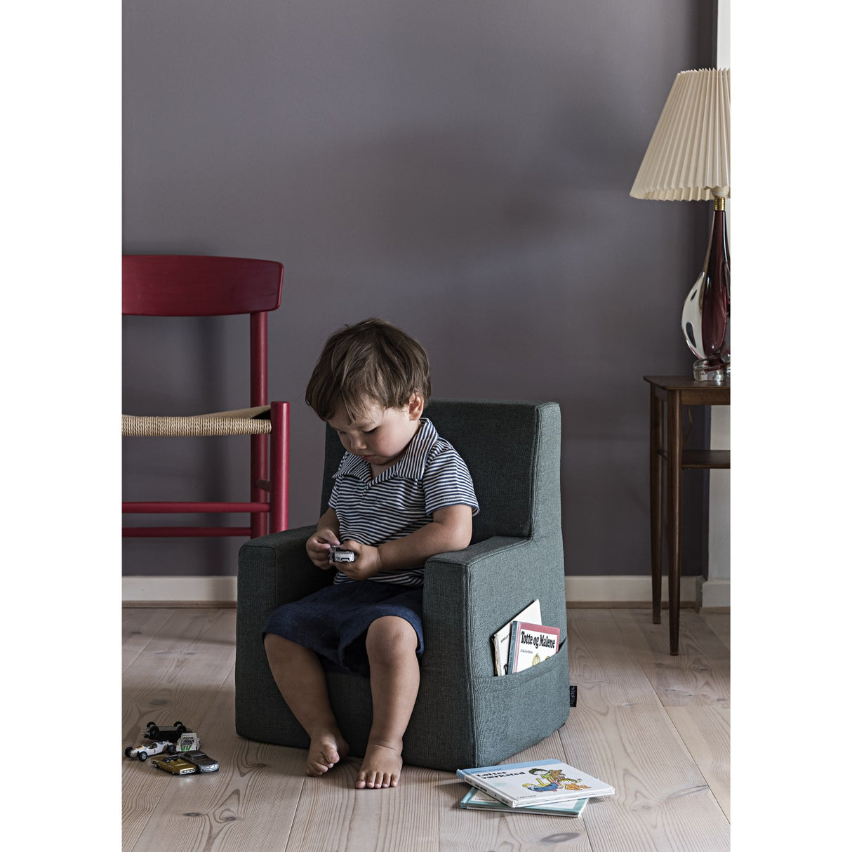 by KlipKlap Stol Deep Green With Light Green KK Kids Stol