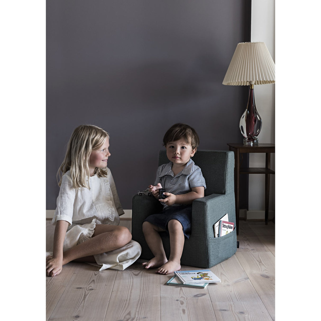 by KlipKlap Stol Deep Green With Light Green KK Kids Stol