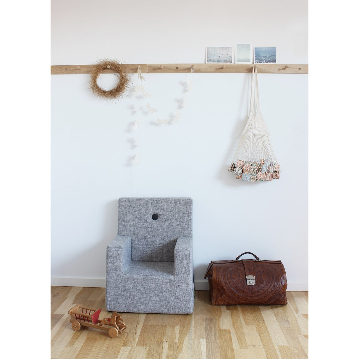 by KlipKlap Stol XL Multi Grey With Grey KK Kids Stol XL