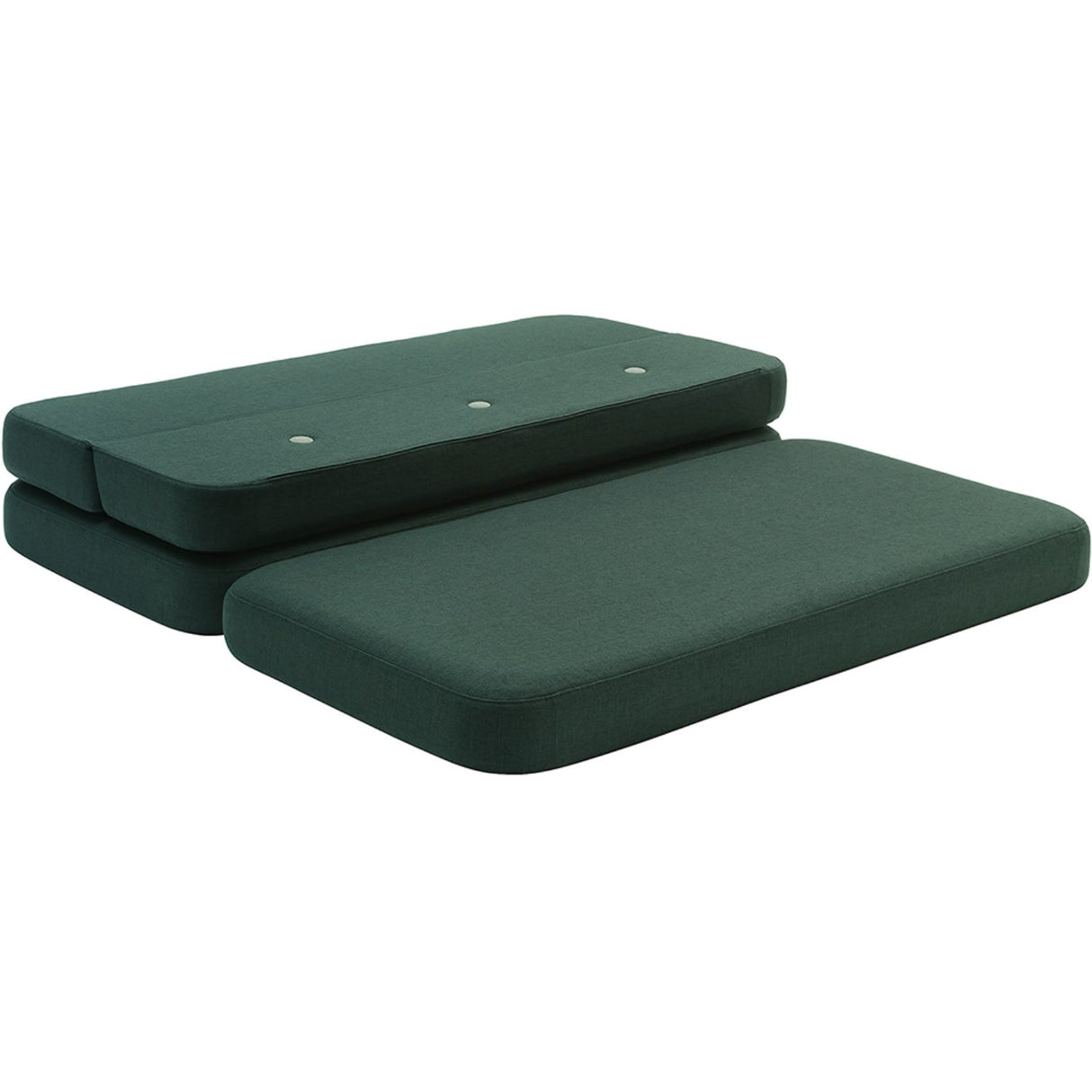 by KlipKlap 3 Fold Sofa Deep Green With Light Green KK XL Soft 140 Cm