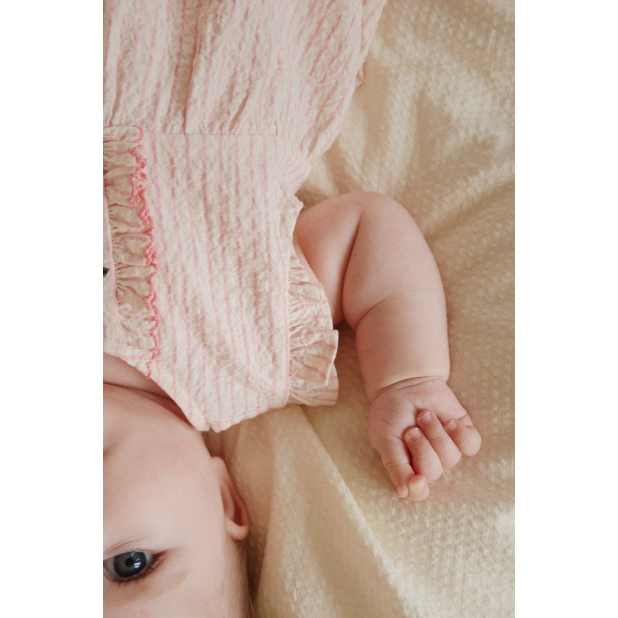 Konges Sløjd Peony Stripe Ellie Flæse Romper GOTS