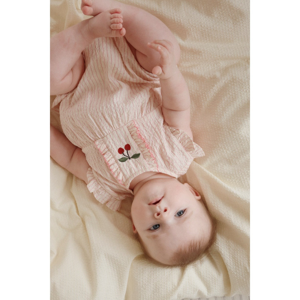 Konges Sløjd Peony Stripe Ellie Flæse Romper GOTS