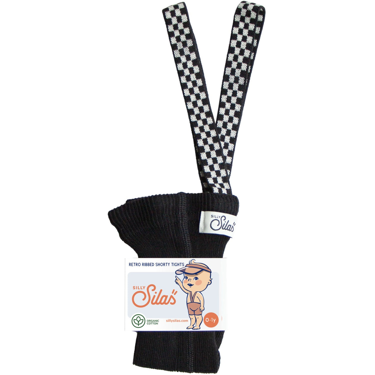 Silly Silas Classic Black Checked Shorty Tights Med Seler