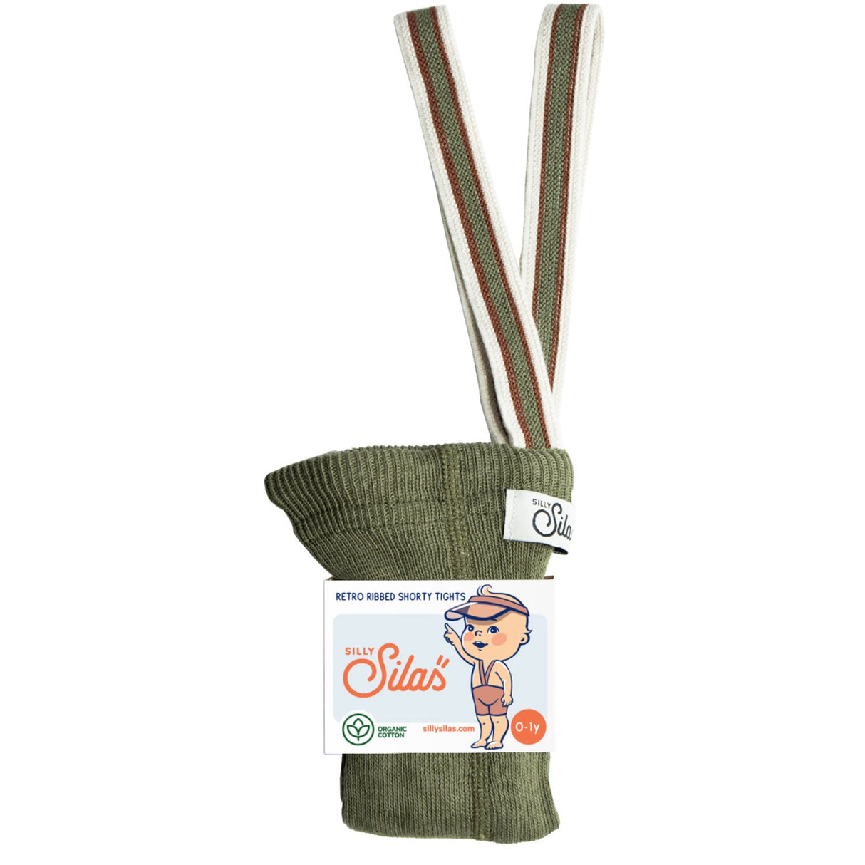 Silly Silas Olive Striped Shorty Tights Med Seler