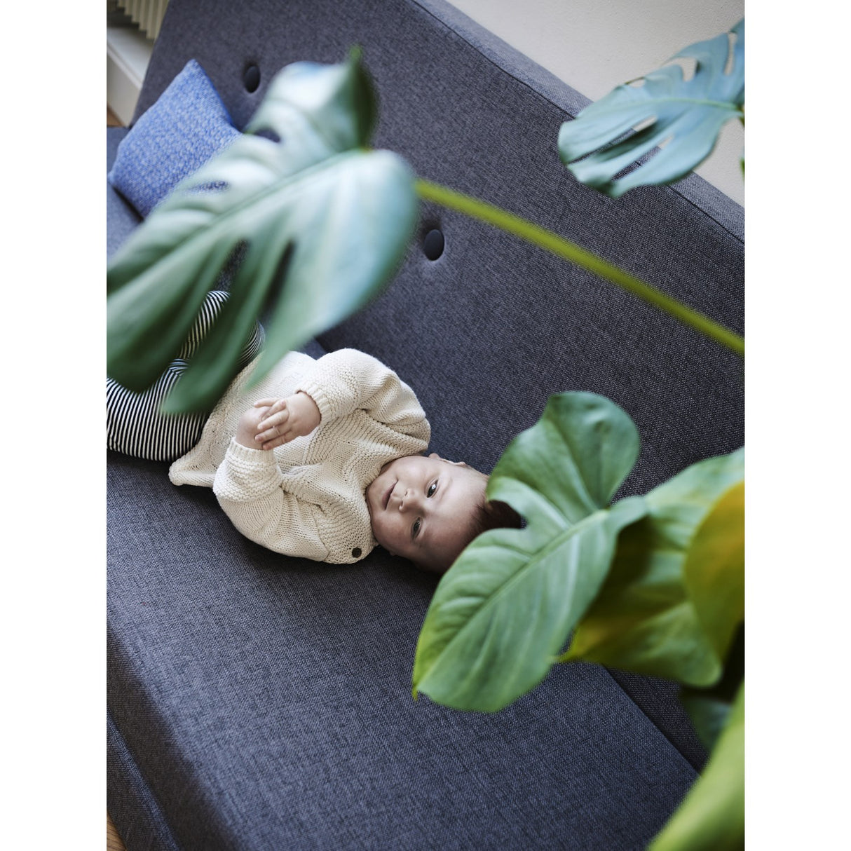 by KlipKlap Foldemadras Blue Grey With Grey KK 3 Fold 180 Cm