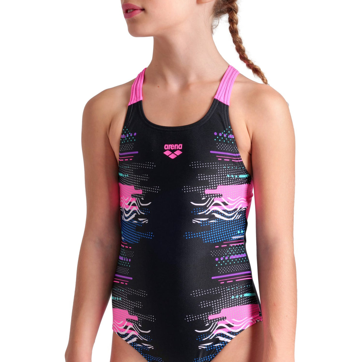 Arena Black Multi Girl Rhythm Badedragt V Back L