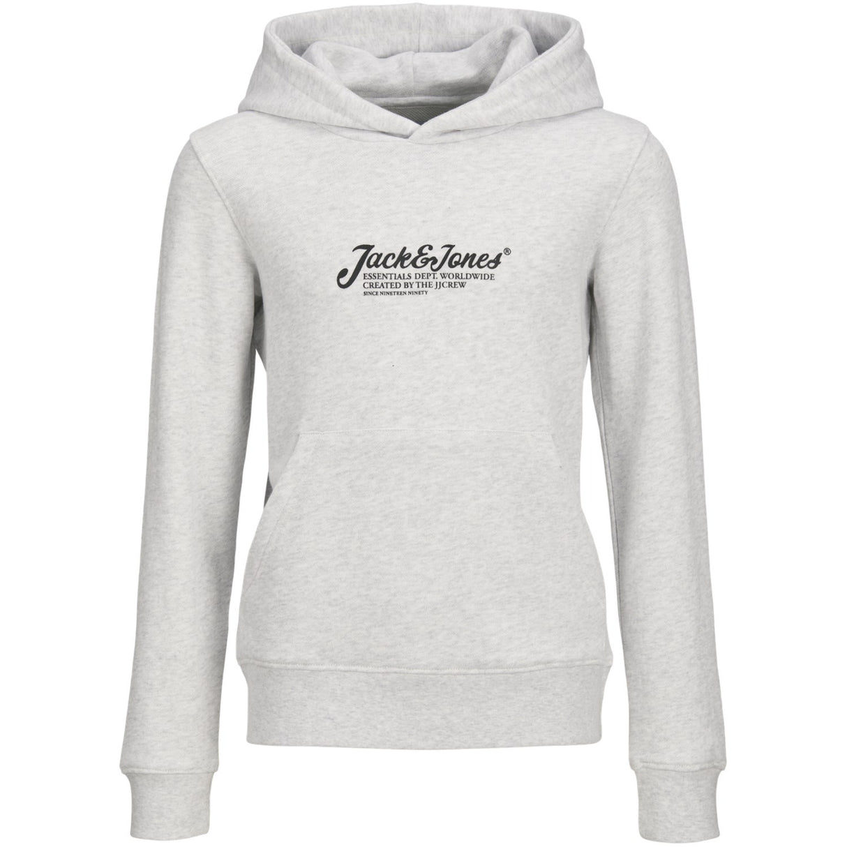 Jack & Jones Junior White Melange Jjbeau Sweat Hætte Jnr