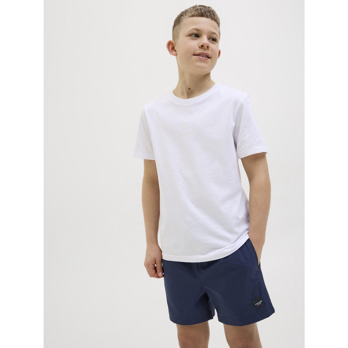 Jack & Jones Junior Navy Blazer Jpstmaui Jjswim Db Wb Neon Akm Jnr