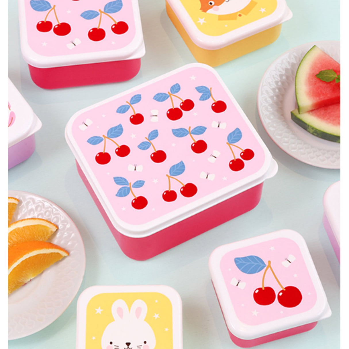A Little Lovely Company Cherries Lunch & Snack Box Set
