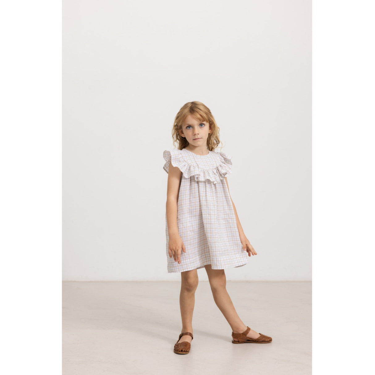 MarMar Fine Linen Summer Check Drine SS Kjole