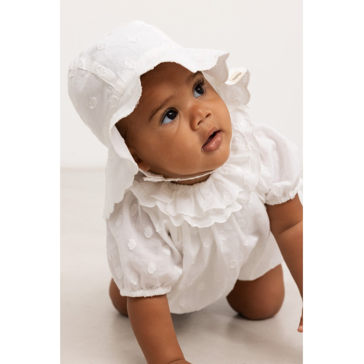 MarMar Dobby Dots Gentle White Alba Baby Long Solhat