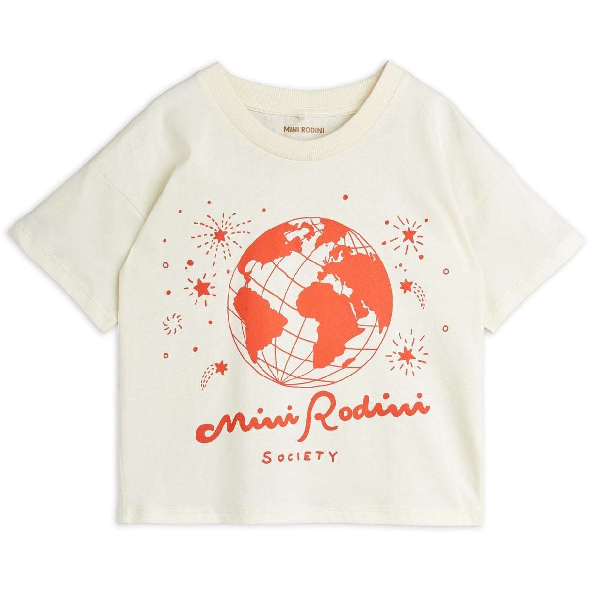 Mini Rodini Offwhite Mini Rodini Society Sp Ss Tee