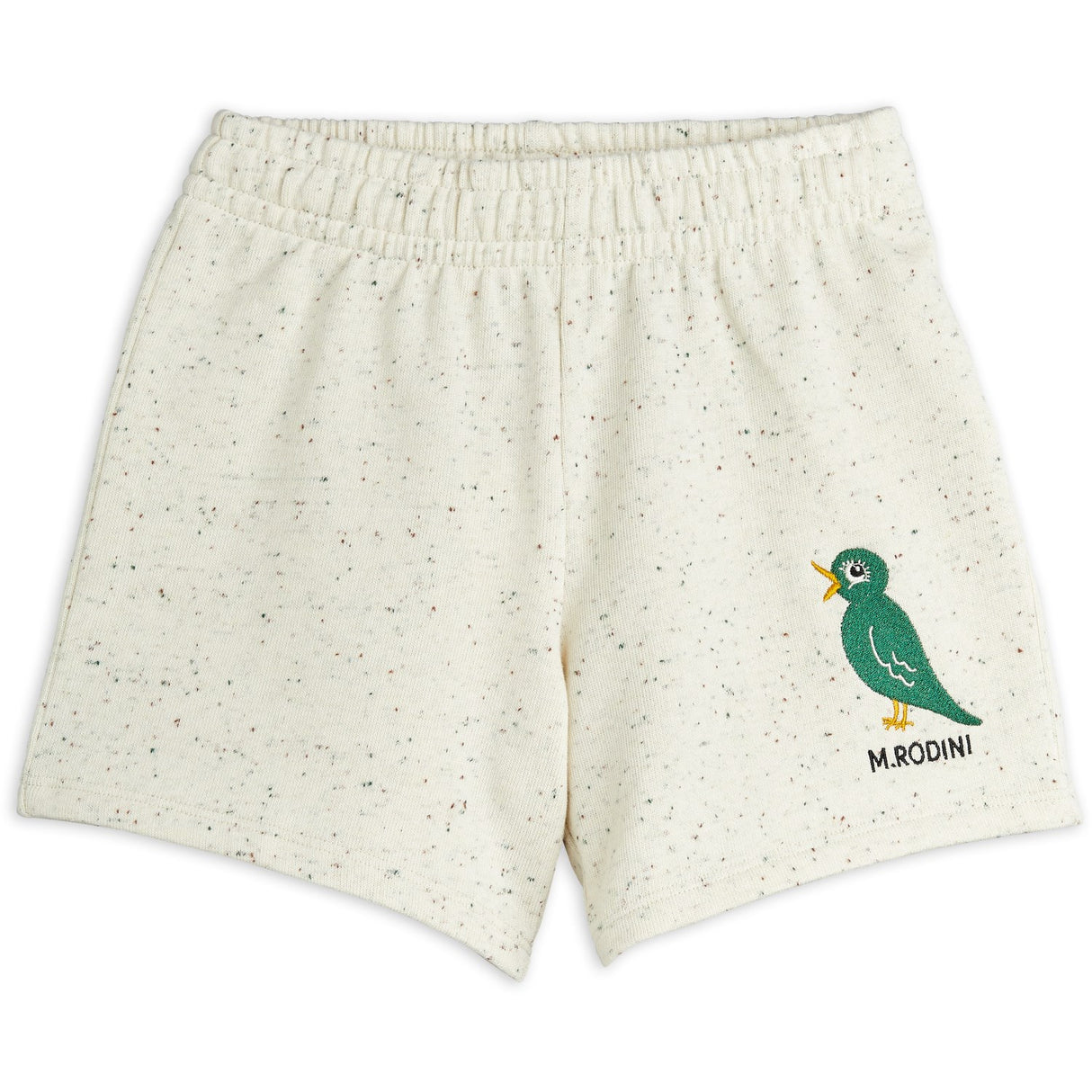 Mini Rodini Offwhite Bird Emb Neps Sweatshorts