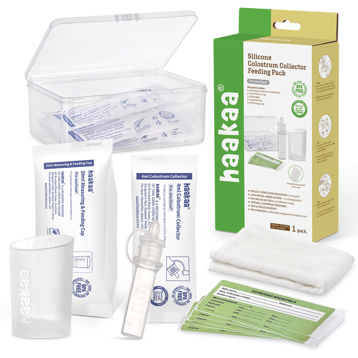 Haakaa Clear Colostrum Collector 6-Pak Inkl. Silikone Kop