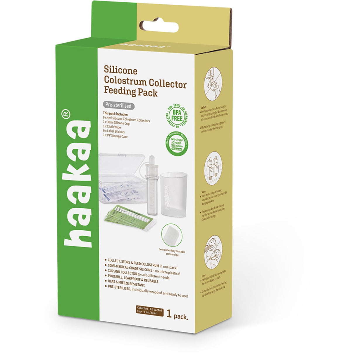 Haakaa Clear Colostrum Collector 6-Pak Inkl. Silikone Kop
