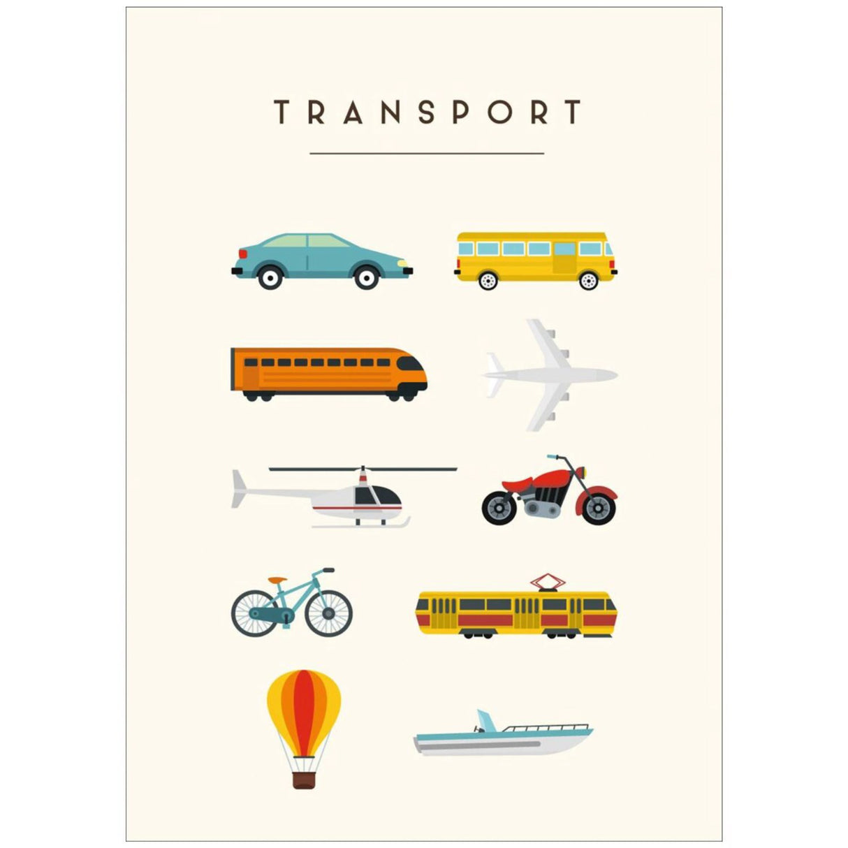 Poster & Frame Citatplakat - Transport – Børneplakat