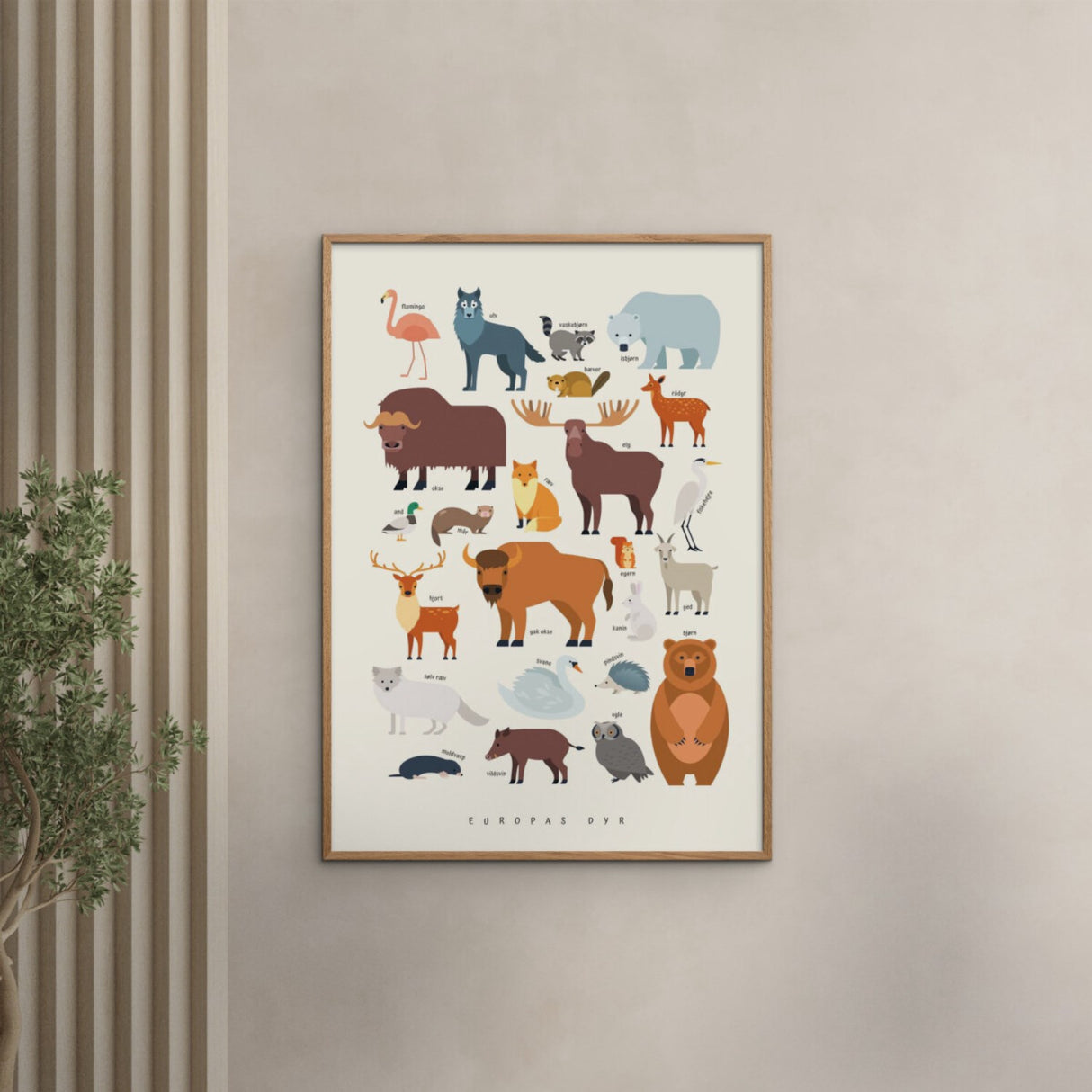 Poster & Frame Citatplakat - Europas Dyr – Børneplakat