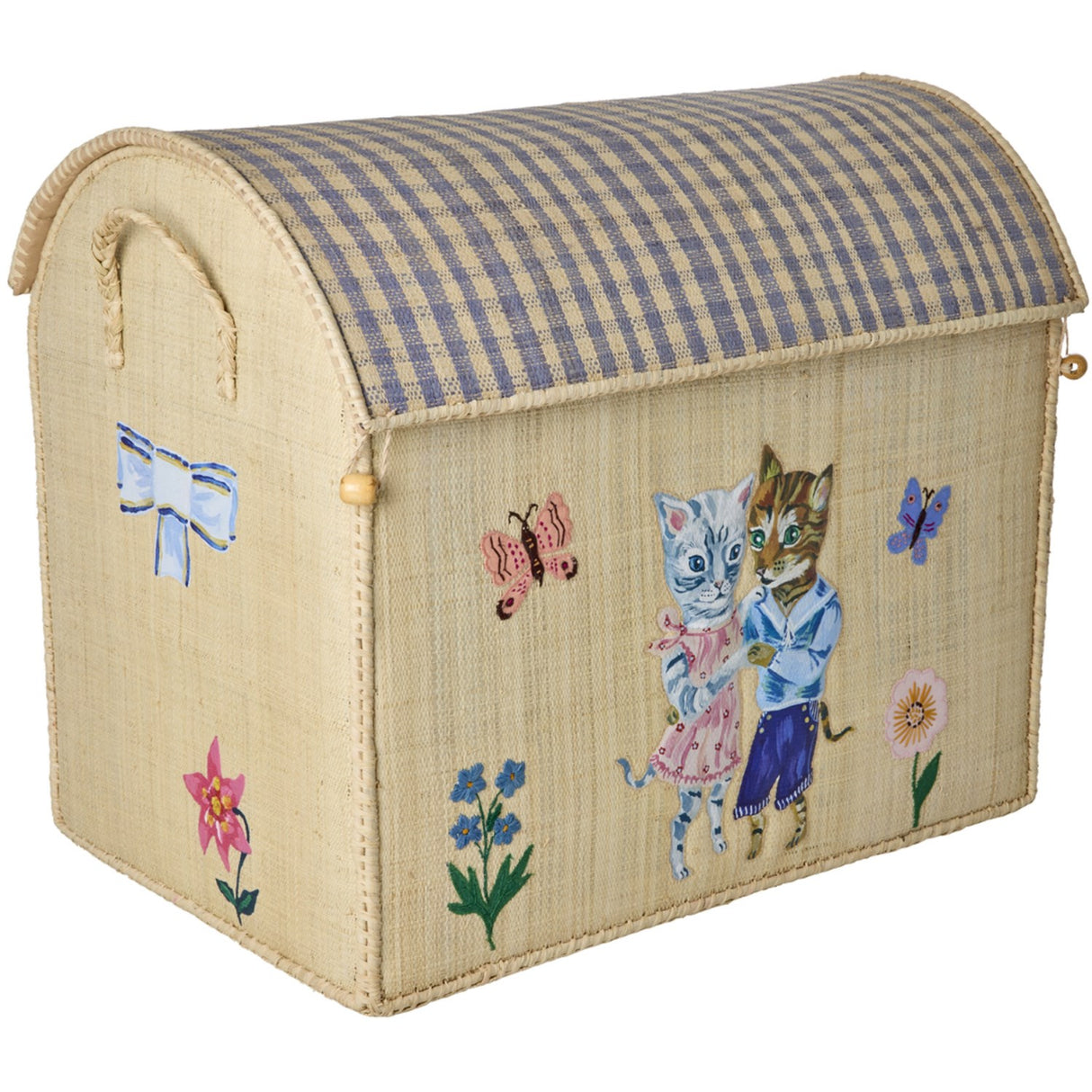 Rice Nathalie Lété Theme Raffia Legetøj Kurve 3-Pak