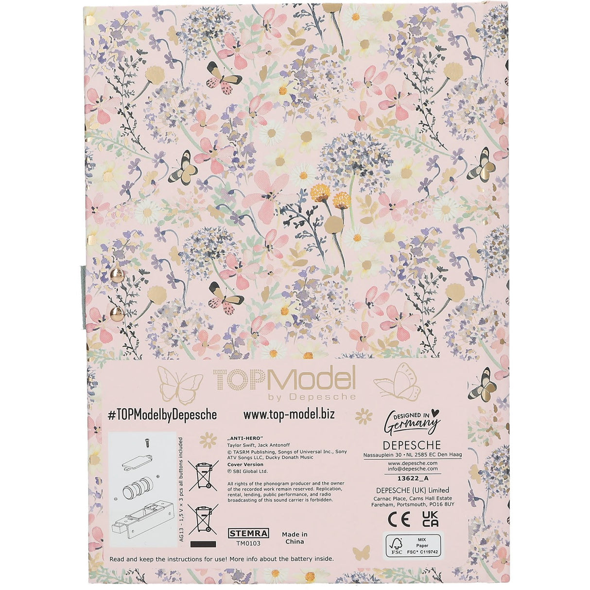 TOPModel Summer Feeling Dagbog M/kode Og Musik