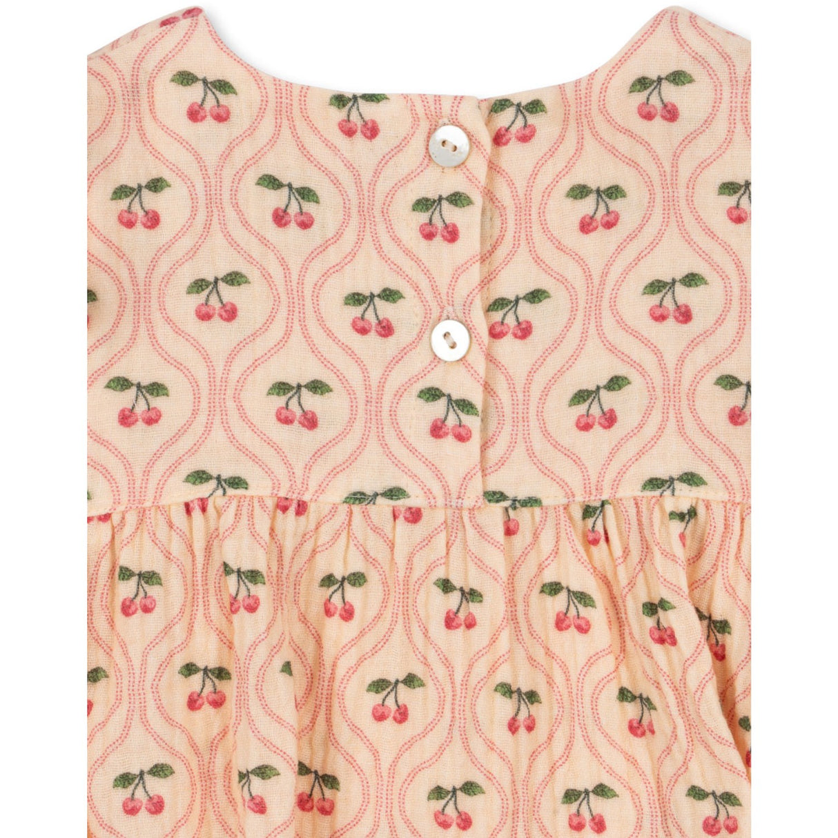 Konges Sløjd Cherry Pink Motif Coco Romper GOTS