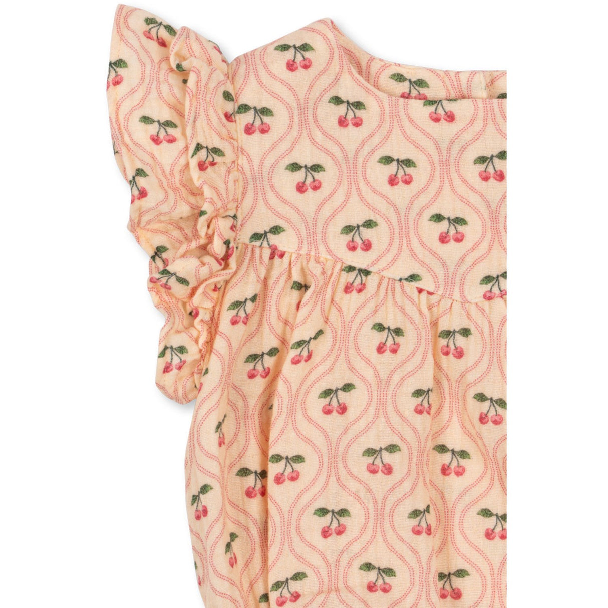 Konges Sløjd Cherry Pink Motif Coco Romper GOTS