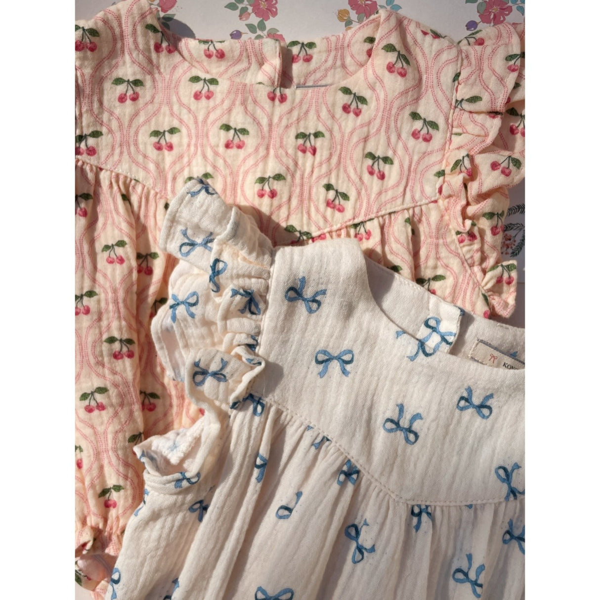 Konges Sløjd Cherry Pink Motif Coco Romper GOTS