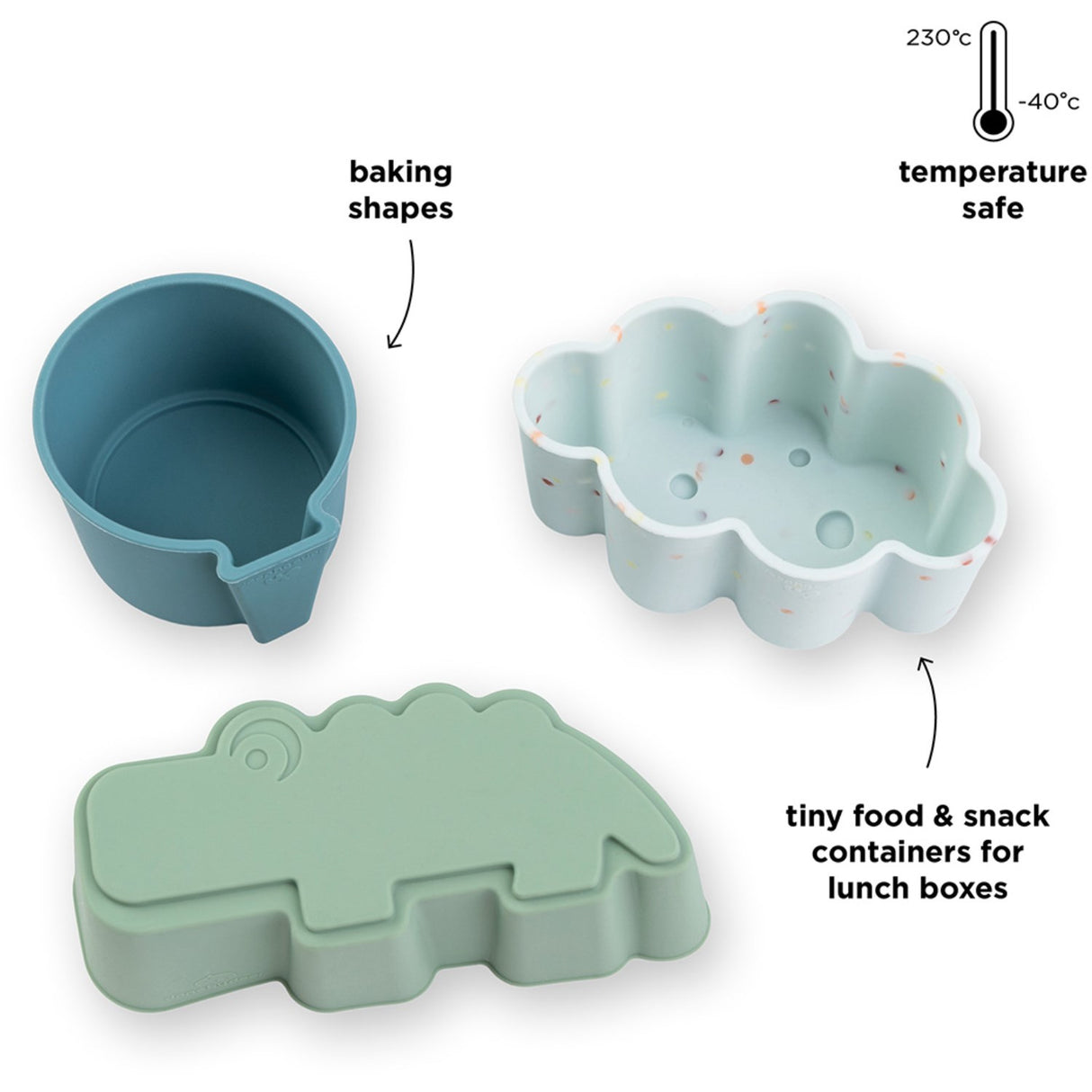 DonebyDeer Blue Silikoneforme 3-pak Happy Clouds