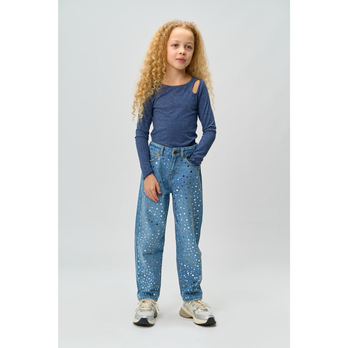 The New Navy Blazer Rina L_S Glitter Rib Tee