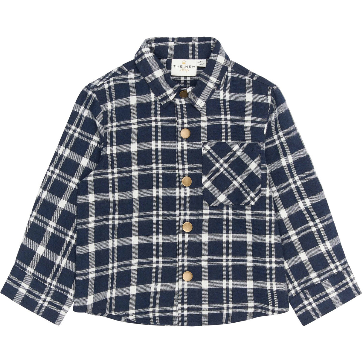 THE NEW Siblings Navy Blazer Check Riggs L_S Flannel Skjorte