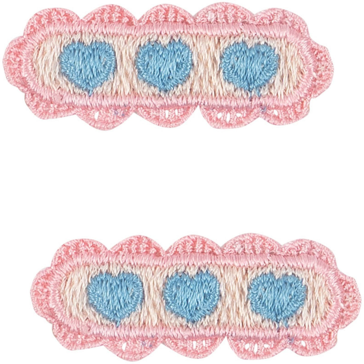 Konges Sløjd Buttercream 2 Pak Heart Embroidery Hårspænder
