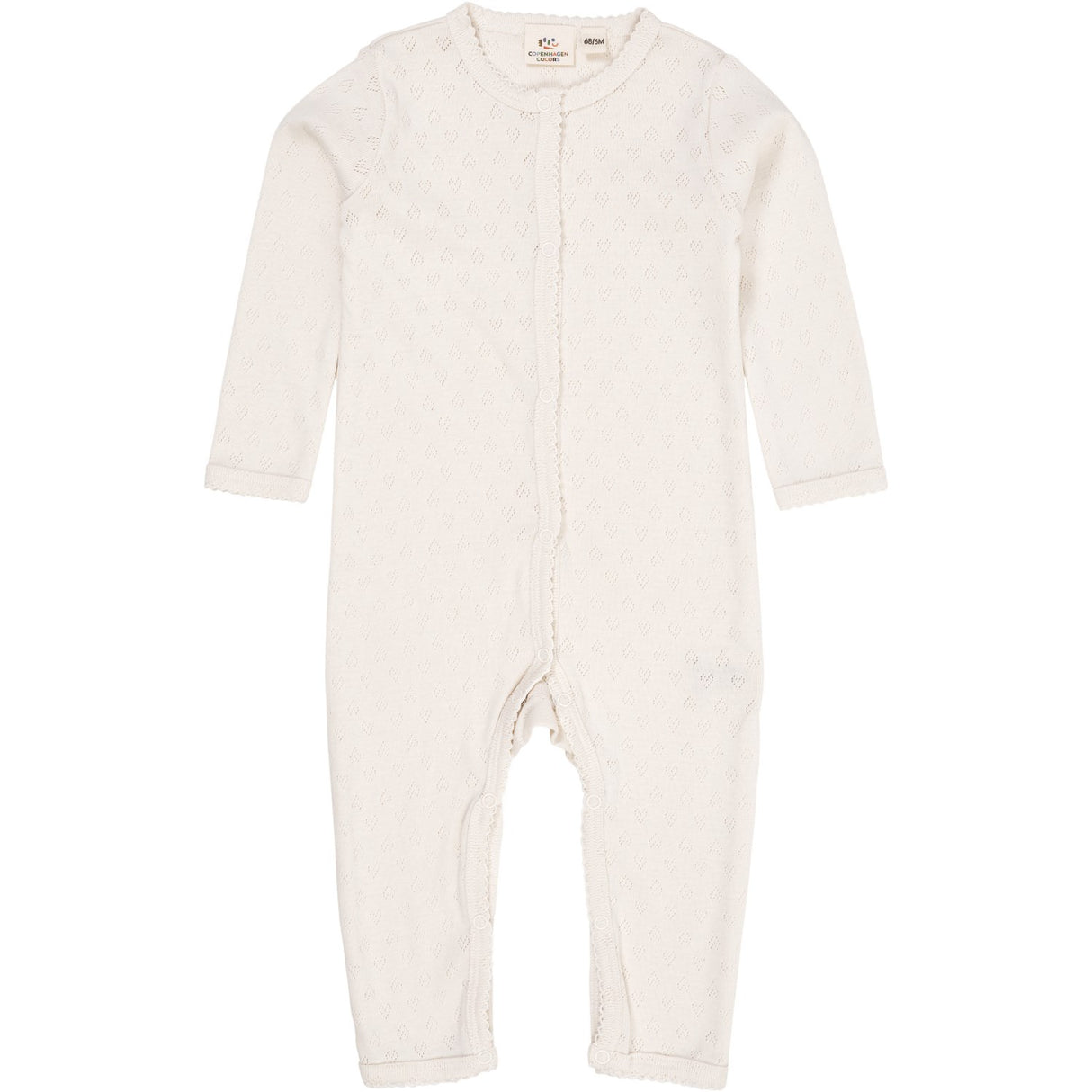 COPENHAGEN COLORS Cream Pointelle Heart Full Body