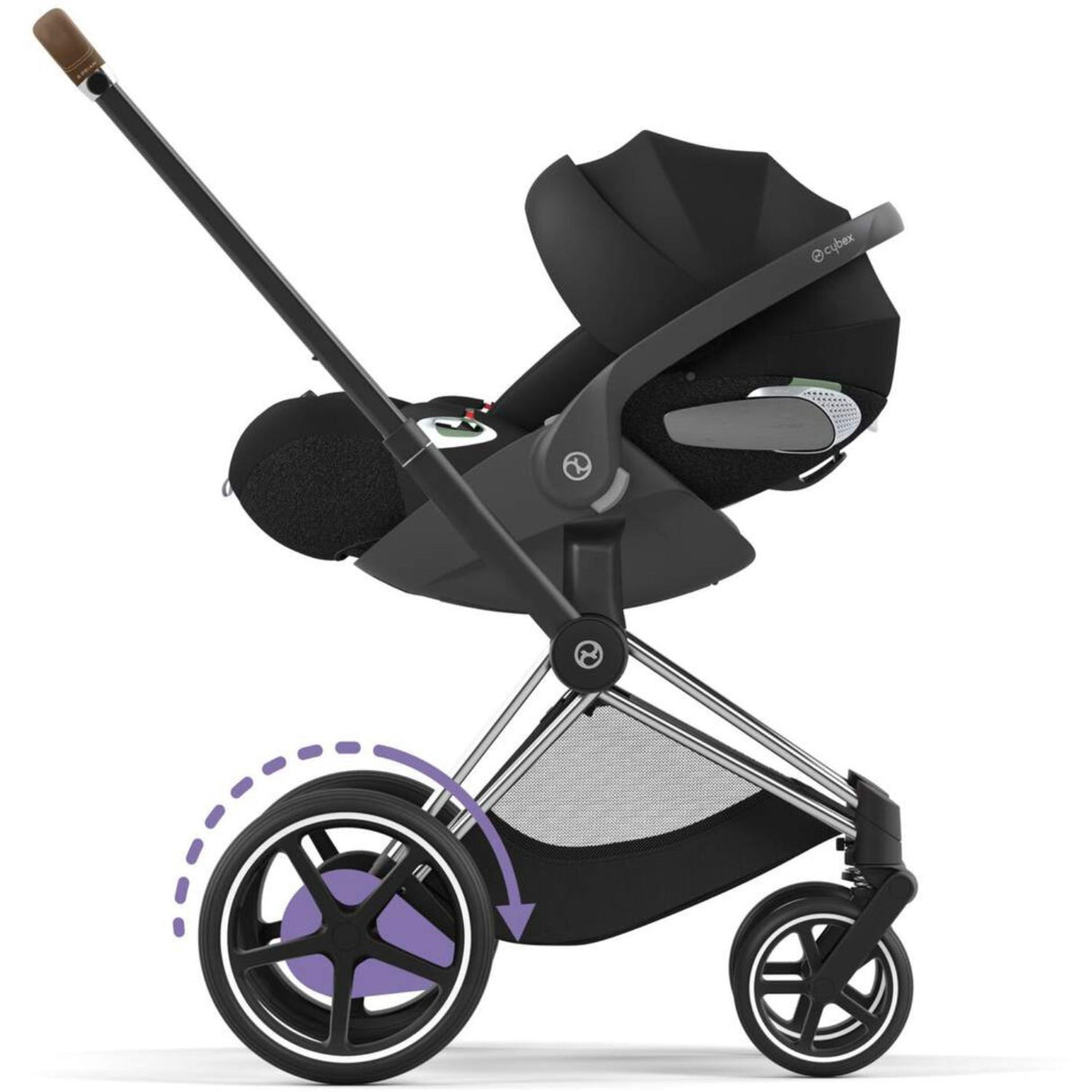 Cybex Chrome Brown E-Priam Stel Inkl. Hård Sædedel
