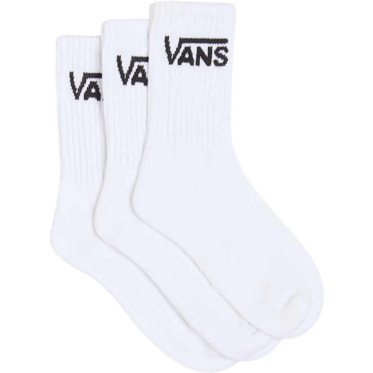 VANS White Classic Crew Strømper 3-Pak
