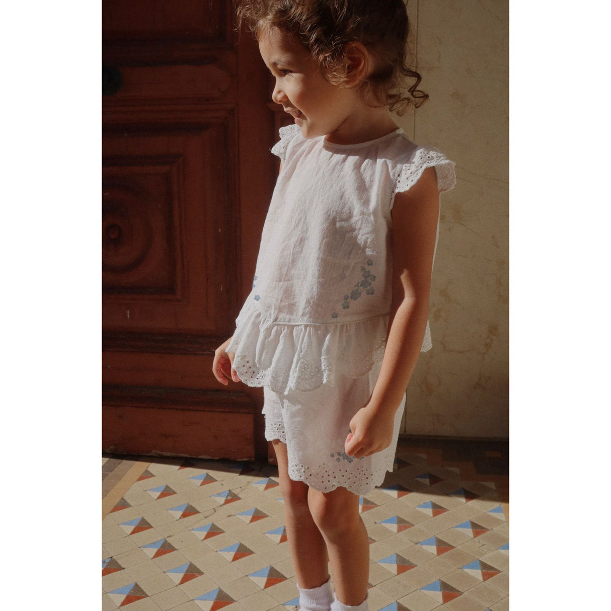 Konges Sløjd Optic White RHW X KS Fiori Shorts GOTS