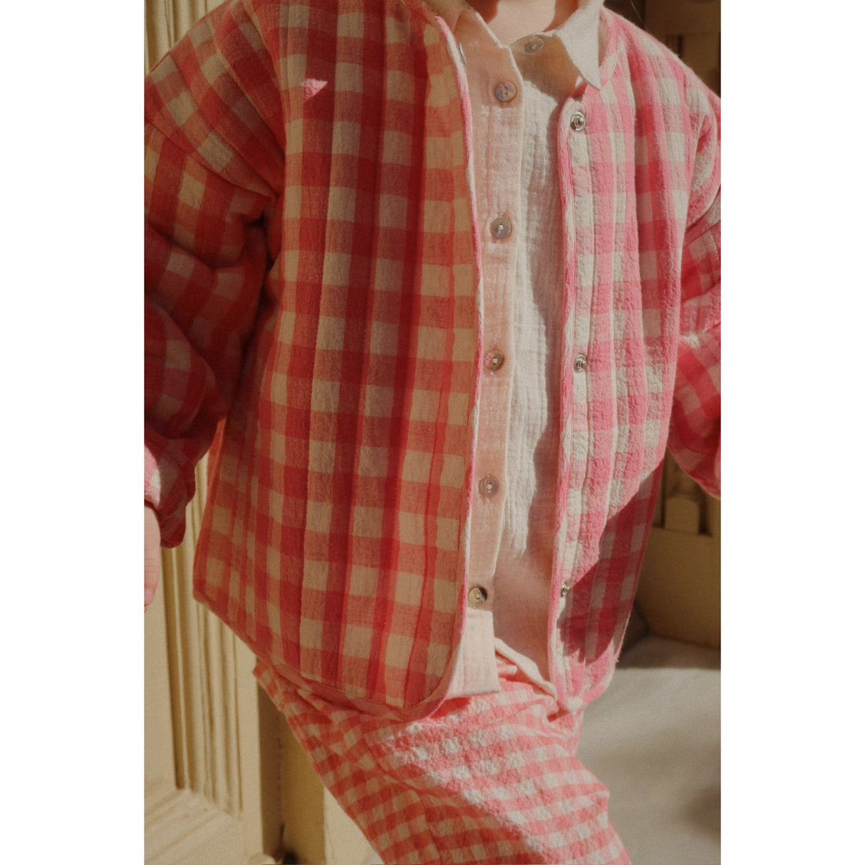 Konges Sløjd Peach Blossom Check RHW X KS Bella Bukser GOTS