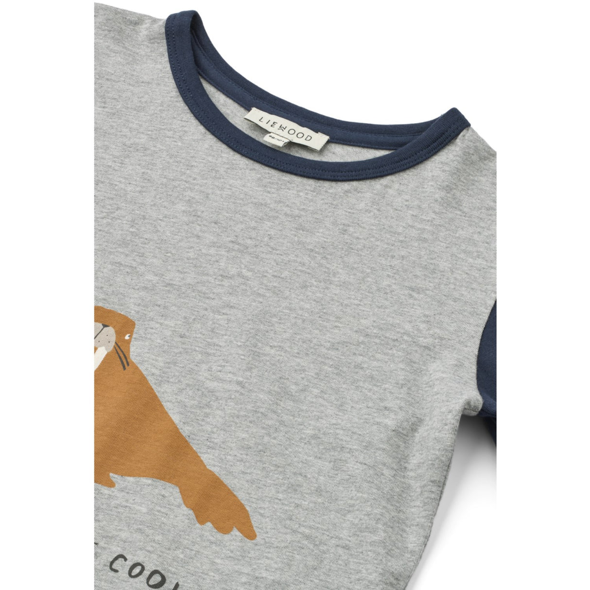 LIEWOOD Walrus / Grey Melange / Classic Navy Apia Placement Bluse