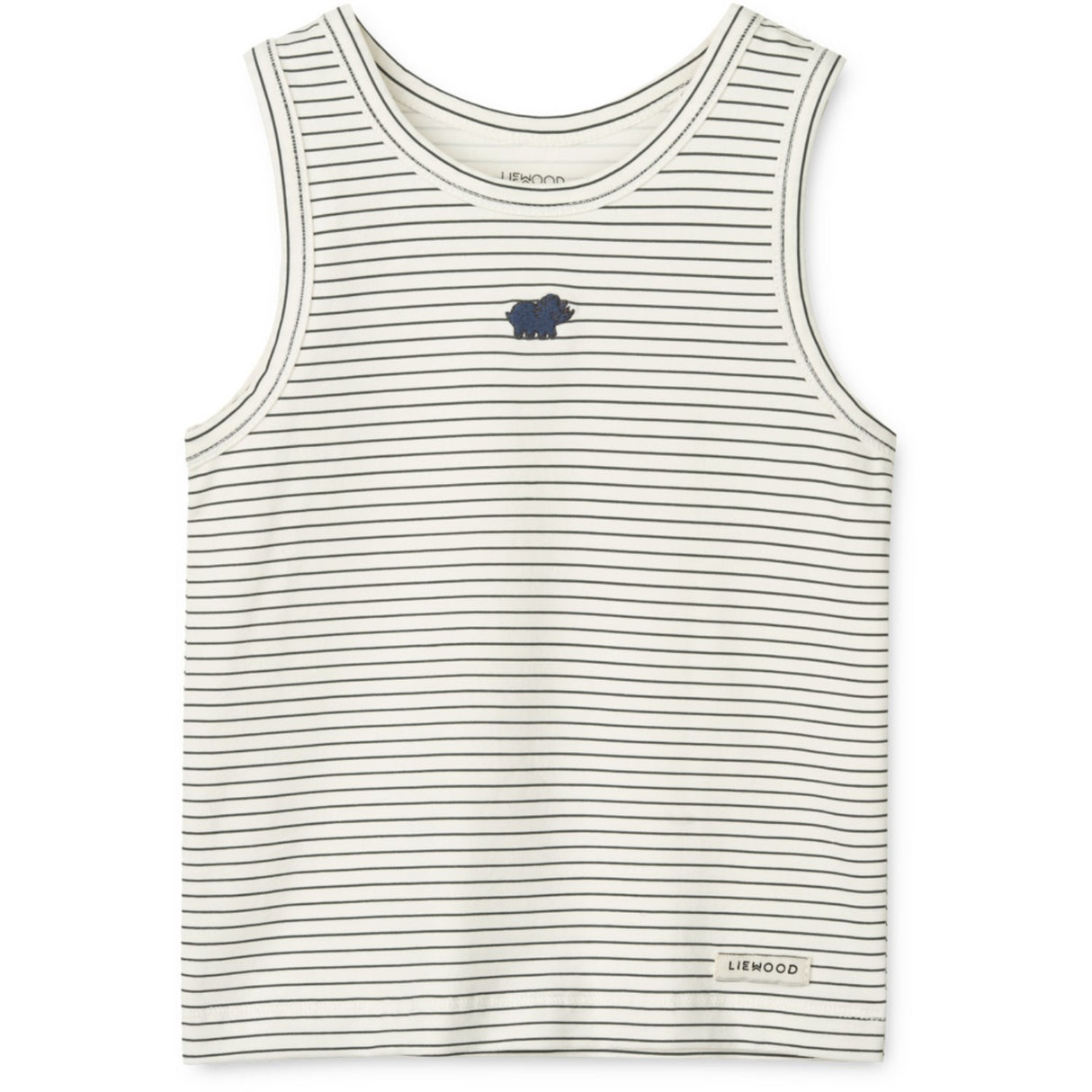 LIEWOOD Mini Dinosaurs Creme / Stripe Mix Faris Printed Tank Top 2-Pak