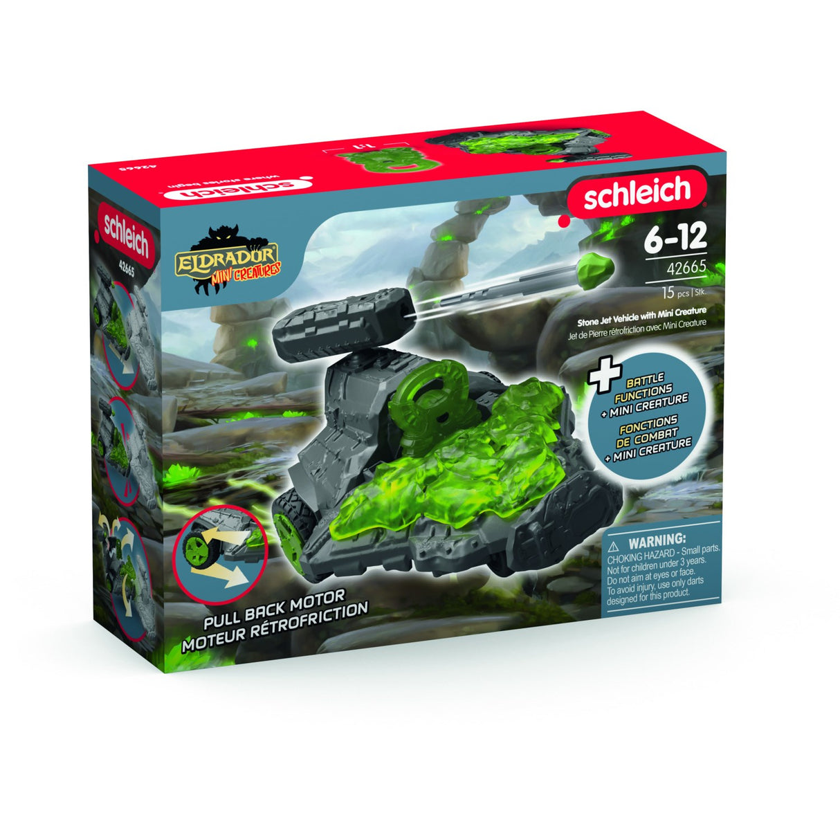Schleich Stone Jet Køretøj Med Mini-Kreatur
