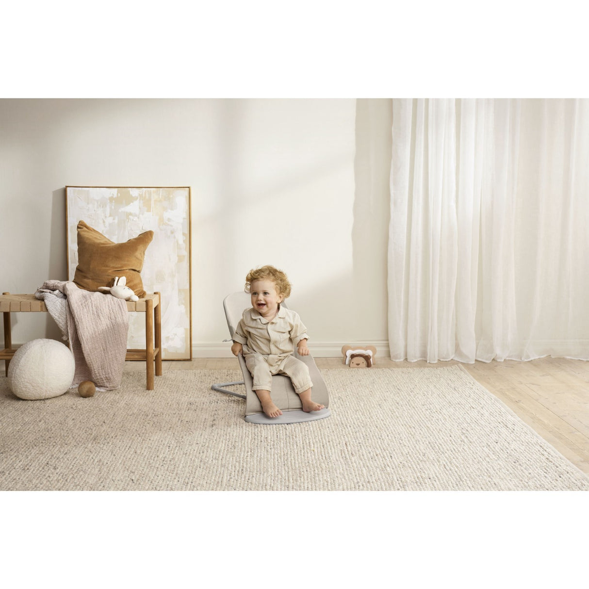 BabyBjörn Light Beige Skråstol Bliss - Vævet Mélange