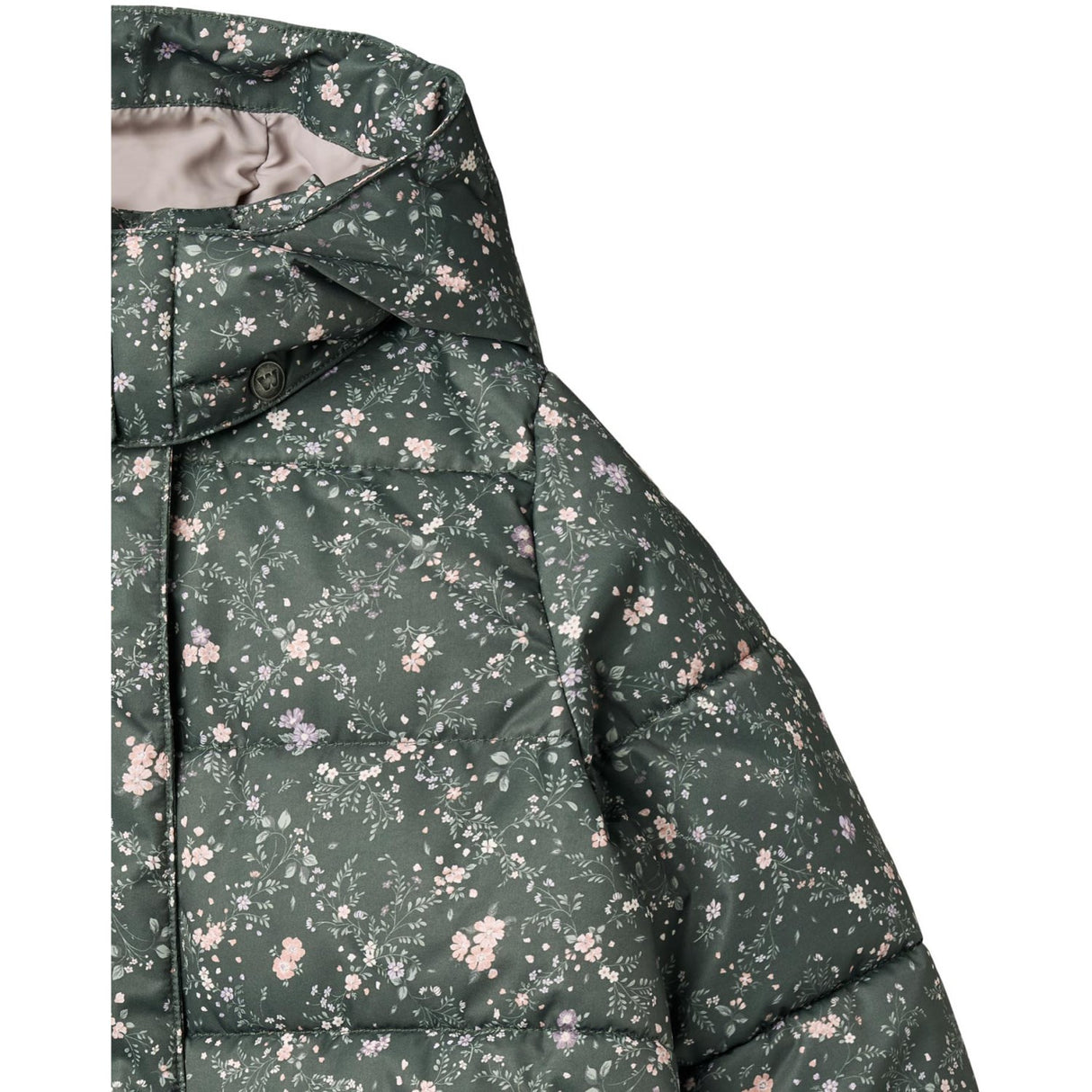 Wheat Forest Lake Checked Flowers Puffer Frakke Yrsa